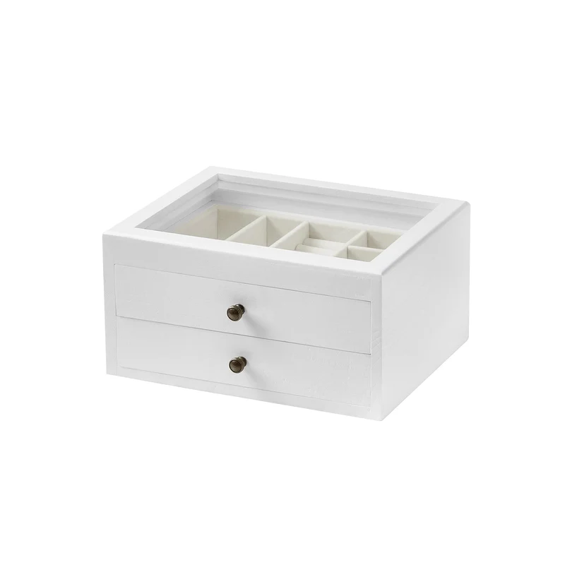 Caja Joyero con Tapa de Cristal