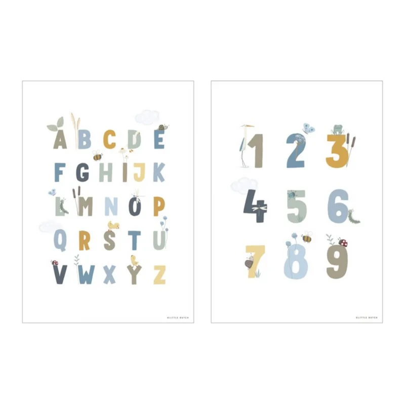 LITTLE DUTCH - Poster A3 Little Goose ABC Blue - Reverzibilni dvostrani ispis PW10720740