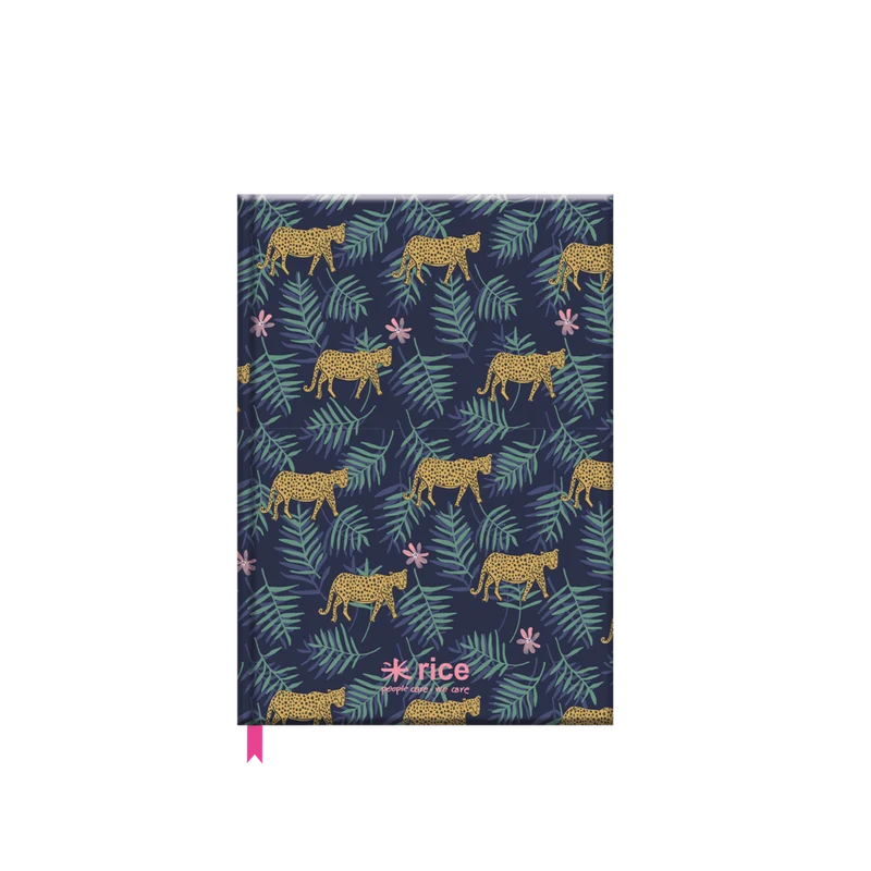 RICE - Notebook Leopard i lišće A5