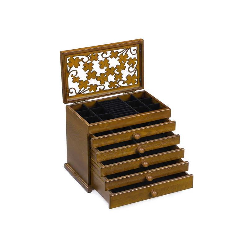 Caja de Joyas con Patrón de Trébol
