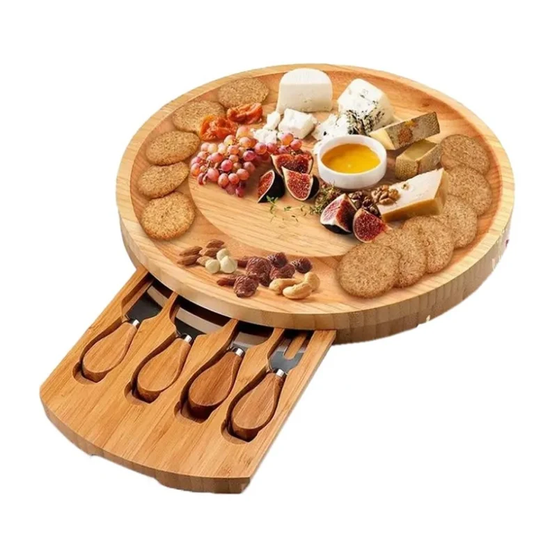 Mertec Set Tabla de Quesos con Utensilios de Bambú, DMX-04