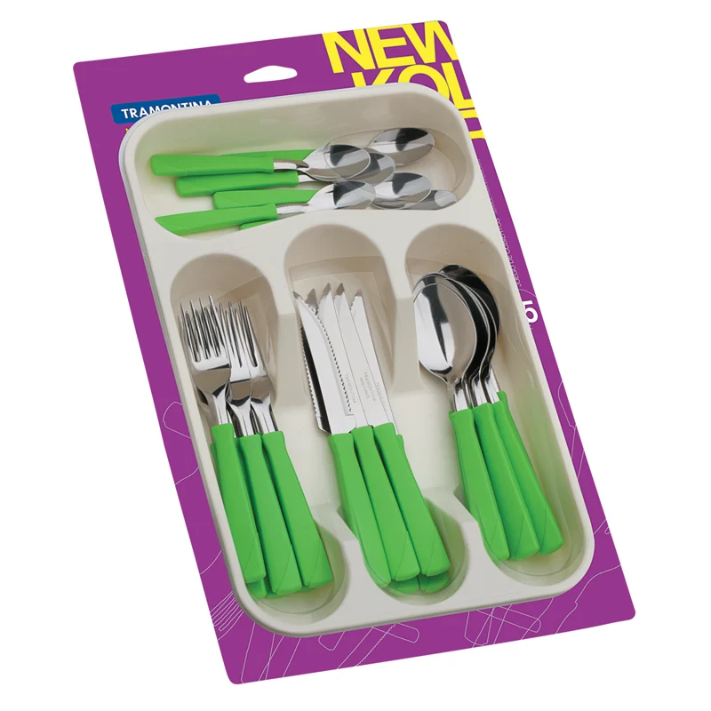 JUEGO CUBIERTOS 25 PZA NEW KOLOR VERDE