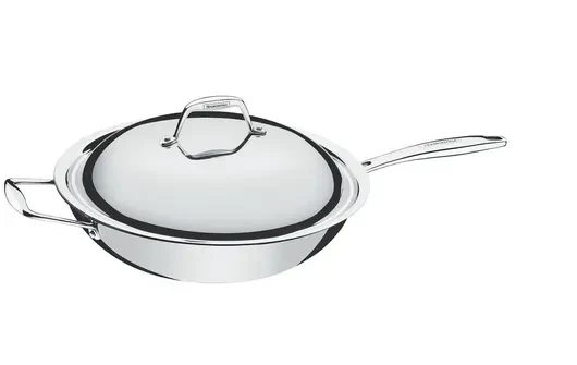 SARTEN WOK DE ACERO INOXIDABLE CON CERAMICA 5,20 L