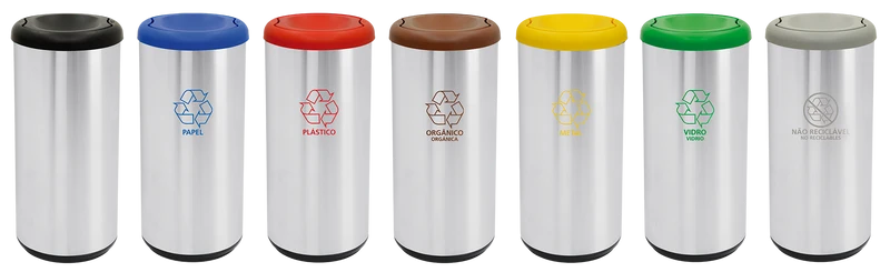 BASURERO INOX CAP. SEL. BASCULANTE 40 LTS. RO