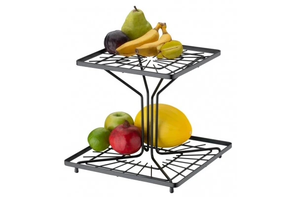 FRUTERO CUADRADO DOBLE-NEGRO MATE