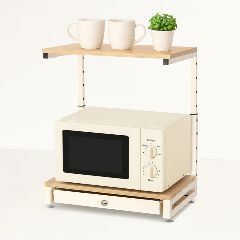 Étagère micro-ondes en bois