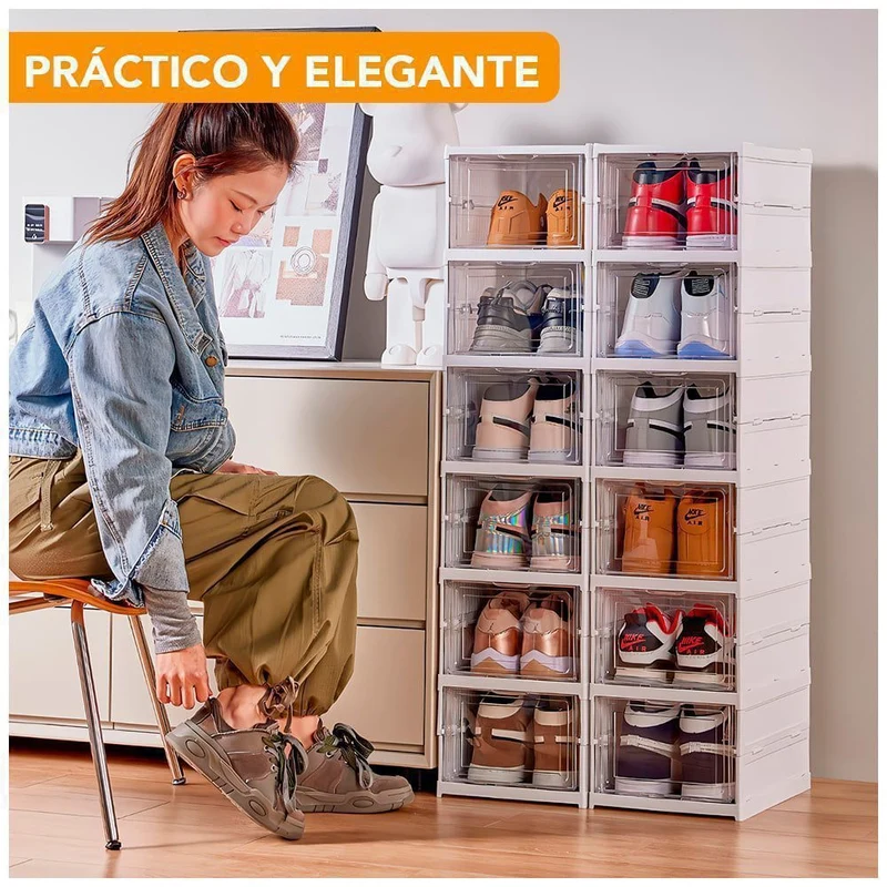 ZAPATERA ORGANIZADOR ACRILICA 6 PISOS PLEGABLE AI-AJ313761