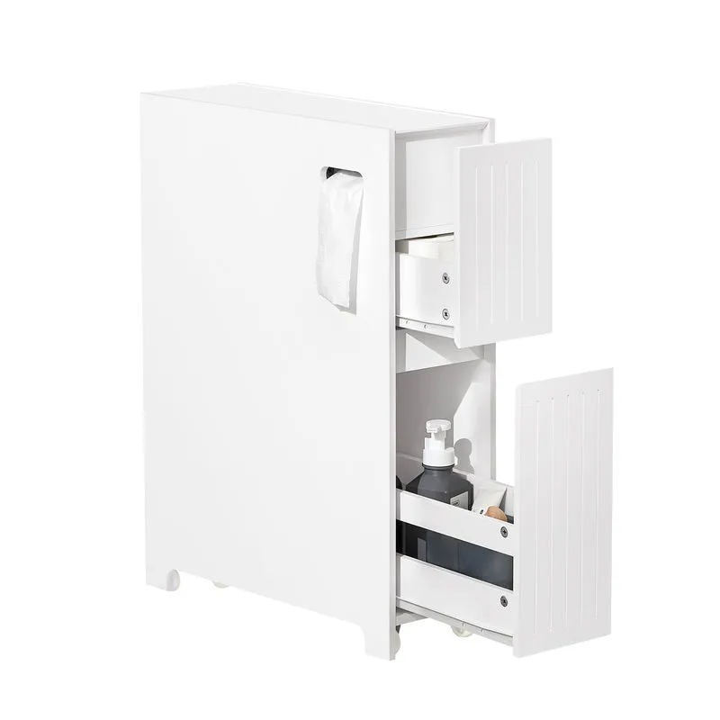 SoBuy BZR111-W Estantería Estrecha para Nichos para Baño Blanco