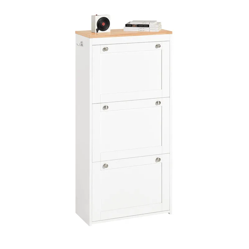 SoBuy FSR144-WN Zapatero Estrecho con 3 Solapas 59 x 26 x 116 cm