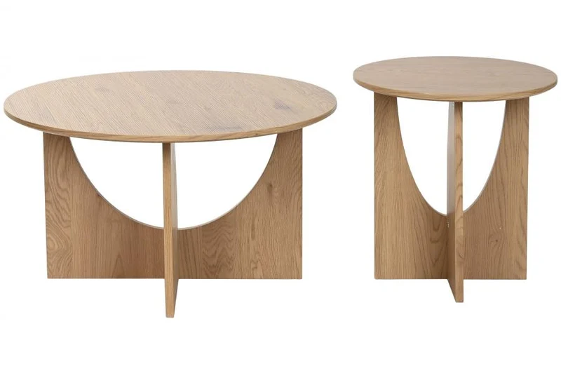 MESA CENTRO SET 2 MDF 75X75X45 NATURAL