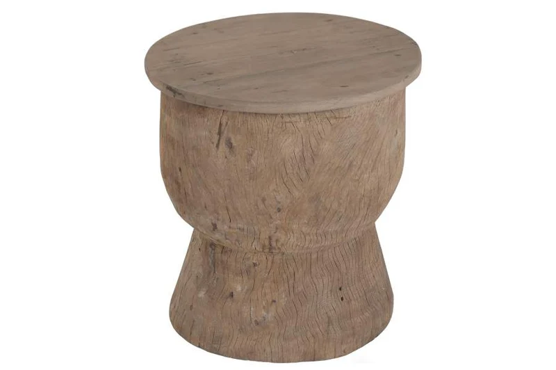 MESITA AUXILIAR MADERA RECICLADA 49X49X52
