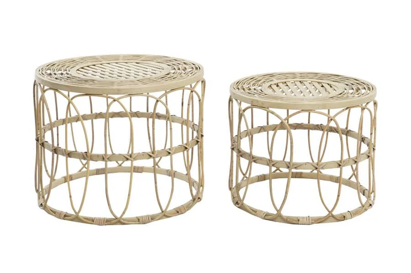 MESITA AUXILIAR SET 2 RATAN 50X50X41,5 NATURAL