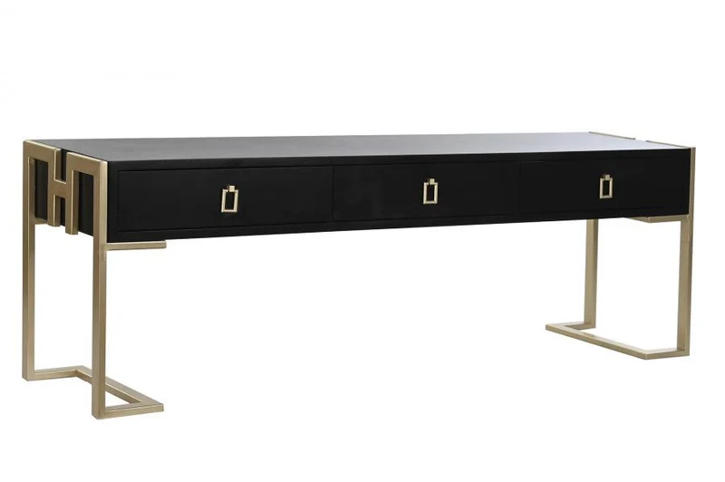 MESA CENTRO MADERA METAL 150X36X48 NEGRO