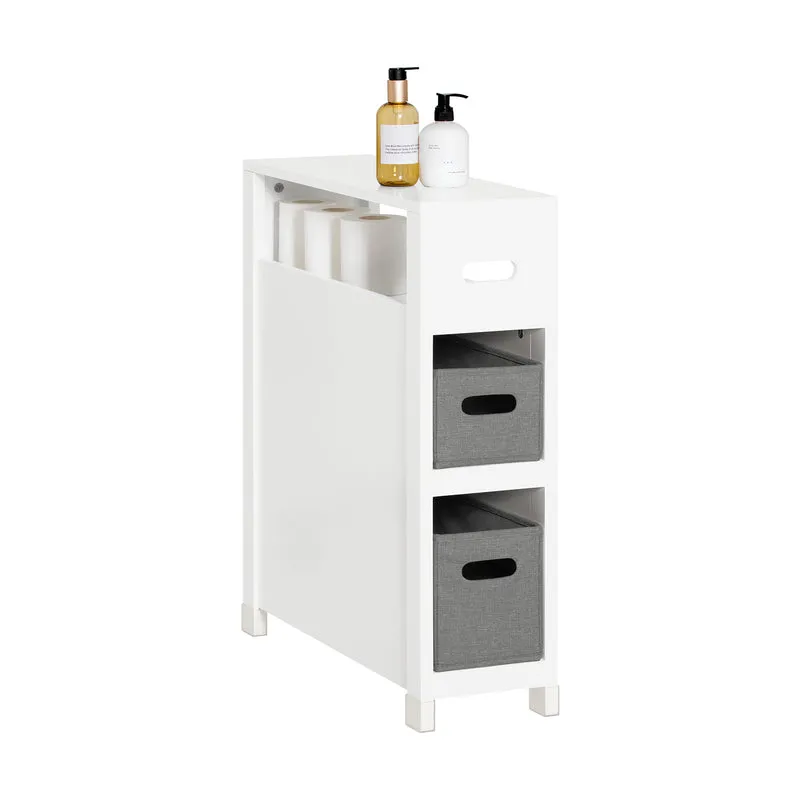 SoBuy BZR83-W Mueble de Baño con 1 Estante 2 Cestos 60 x 20 x 70