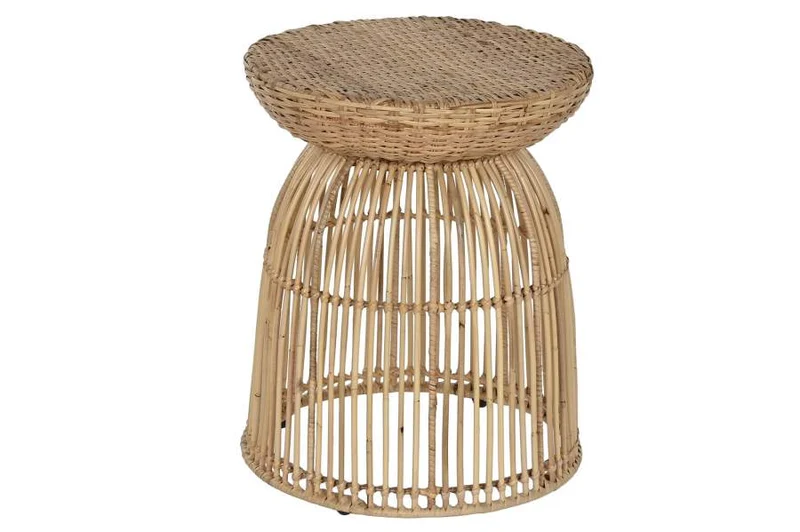 MESITA AUXILIAR RATAN ACERO 43X43X50 NATURAL
