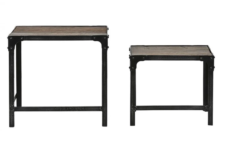MESITA AUXILIAR SET 2 MADERA 48X36X45 RECICLADA