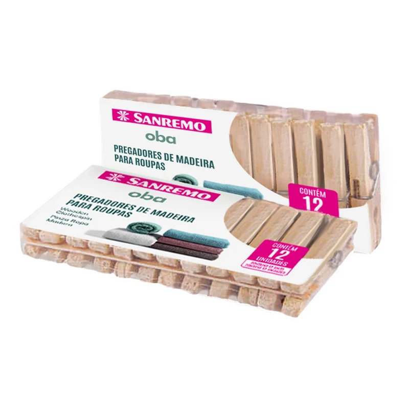 PINZA ROPA DE MADERA SANREMO 12 UN