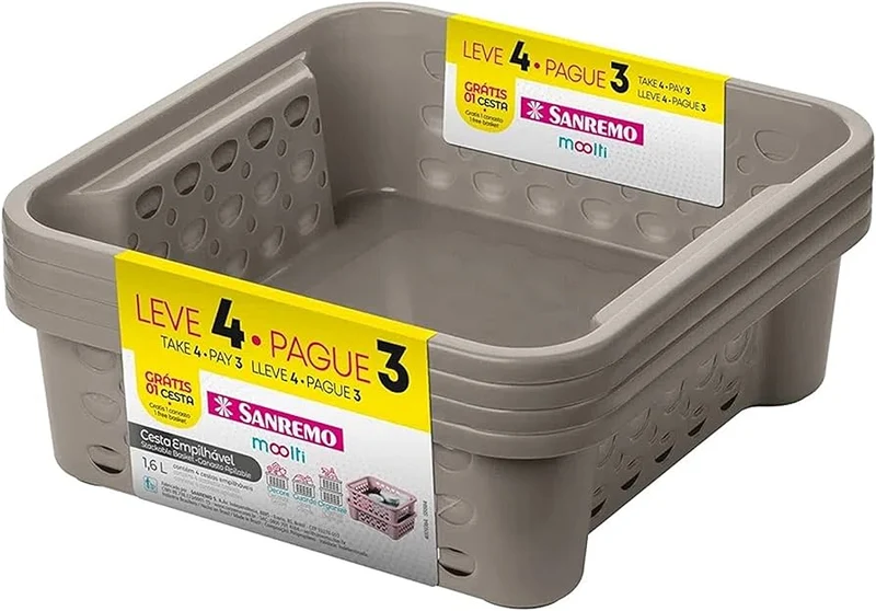 JUEGO L4P3 CANASTA PLAST SANREMO 1,6L