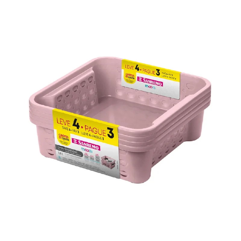 JUEGO L4P3 CANASTA PLAST SANREMO 1,6L
