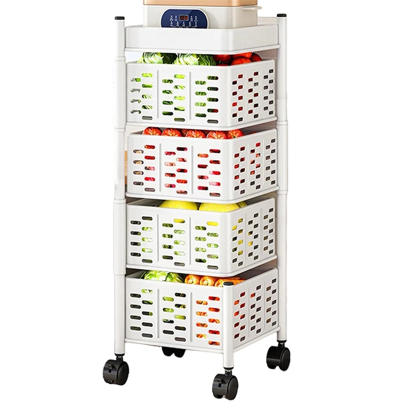 Organizador Giratorio de 4 Niveles con Ruedas