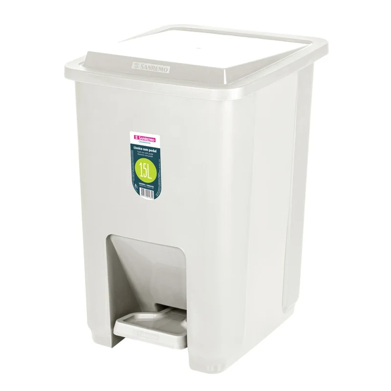 BASURERO PLASTICO CON PEDAL 15L