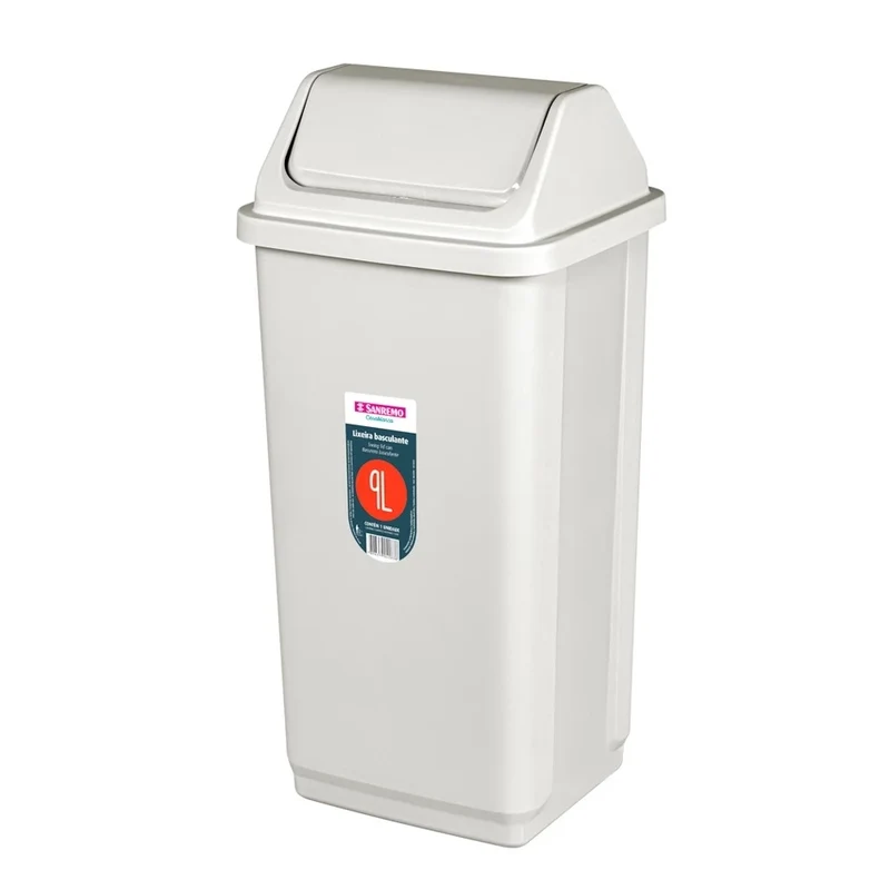 BASURERO PLASTICO CON TAPA BASCULANTE 9L