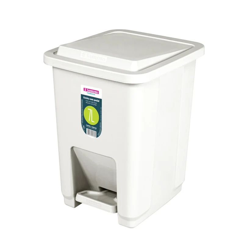BASURERO PLASTICO CON PEDAL 7L