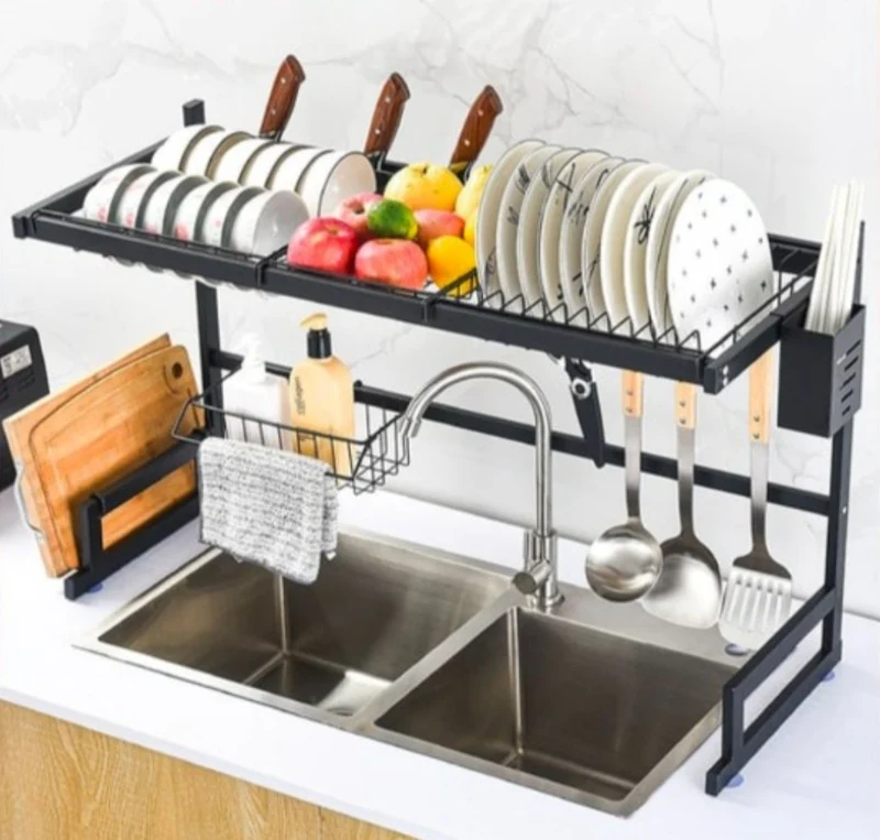 Escurridor organizador de platos 1 piso metal inoxidable