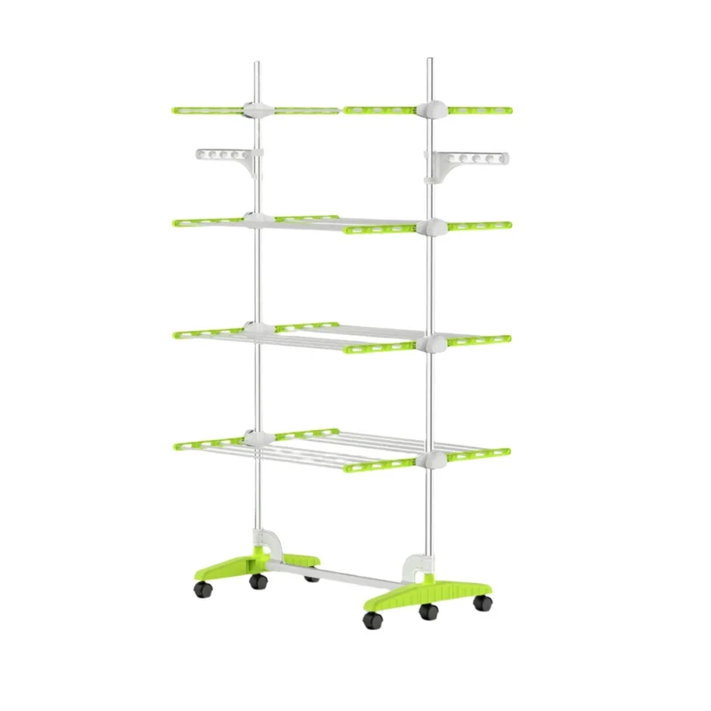 Étendoir à Linge, 4 Étagères (Ailes, Vert/Blanc)