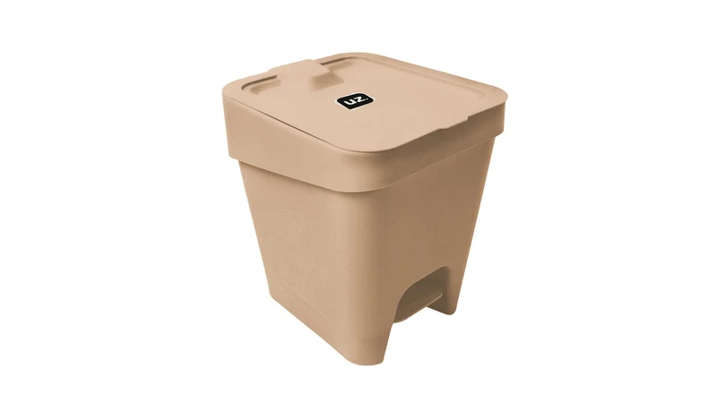 BASURERO SLIM C/PEDAL 8LTS CAPUCCINO SOLIDO