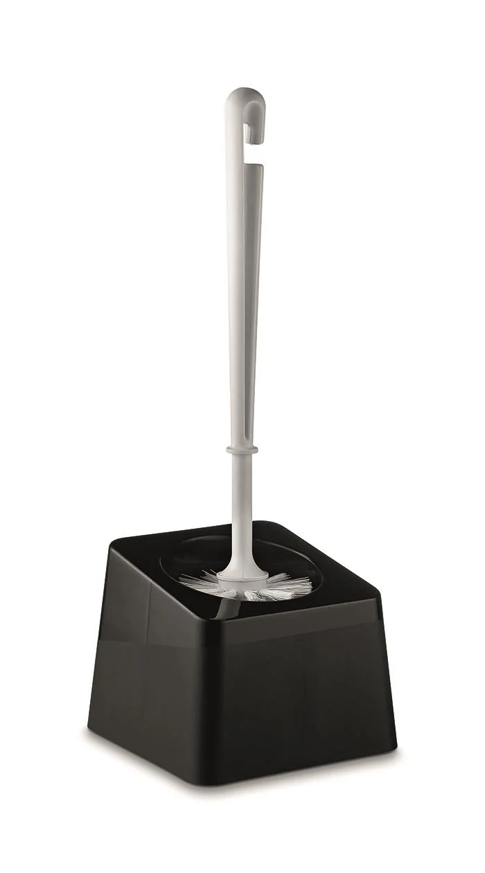 SOPORTE C/CEPILLO SANITARIO SLIM NEGRO SOLIDO