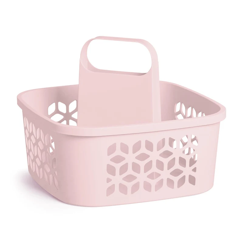 CESTO ORGANIZADOR P/LIMPIEZA ROSA SOLIDO