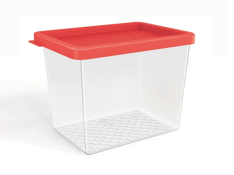 ORGANIZADOR MULTIUSO 2.9LTS TRANSP. TAPA ROJA