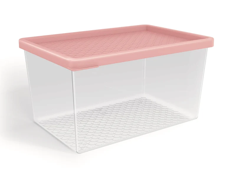 ORGANIZADOR MULTIUSO 2.9LTS TRANSP. TAPA ROSADA
