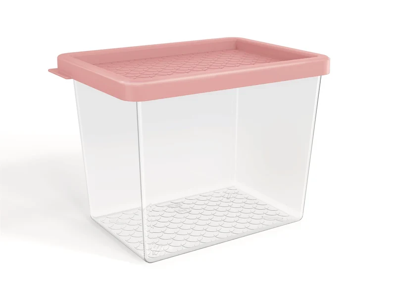 ORGANIZADOR MULTIUSO 1.3LTS TRANSP. TAPA ROSADA