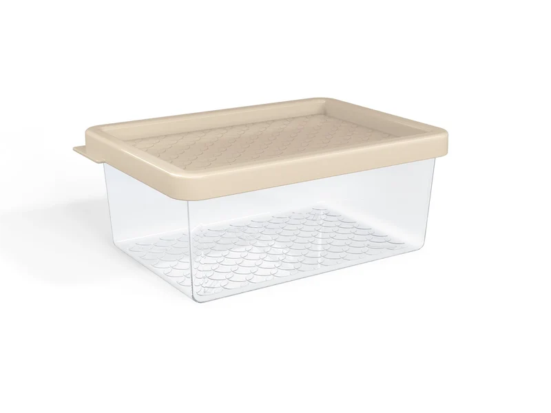 ORGANIZADOR MULTIUSO 600ML TRANSP. TAPA CAPUCCINO