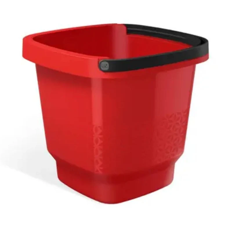 BALDE 12LTS PLASTICO ROJO CON ALZA
