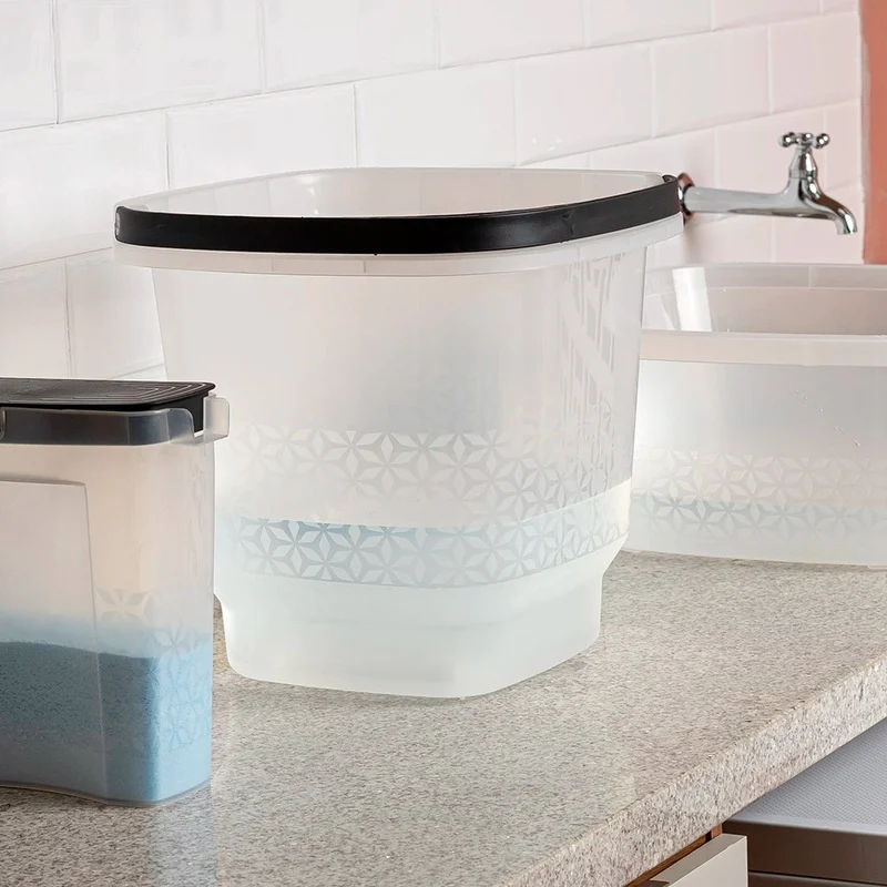 BALDE 12LTS PLASTICO TRANSPARENTE CON ALZA