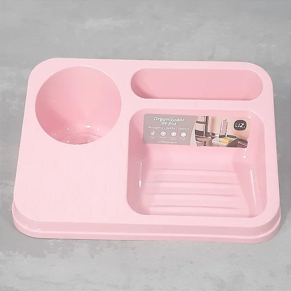 ORGANIZADOR DE FREGADERO ROSADO SOLIDO