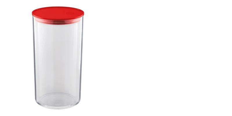ORGANIZADOR C/TAPA ROJA HERMETICA 1,9L TRANSP.