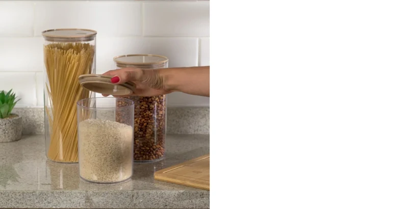 ORGANIZADOR C/TAPA CAPUCCINO HERMETICA 1,9L TRANSP.