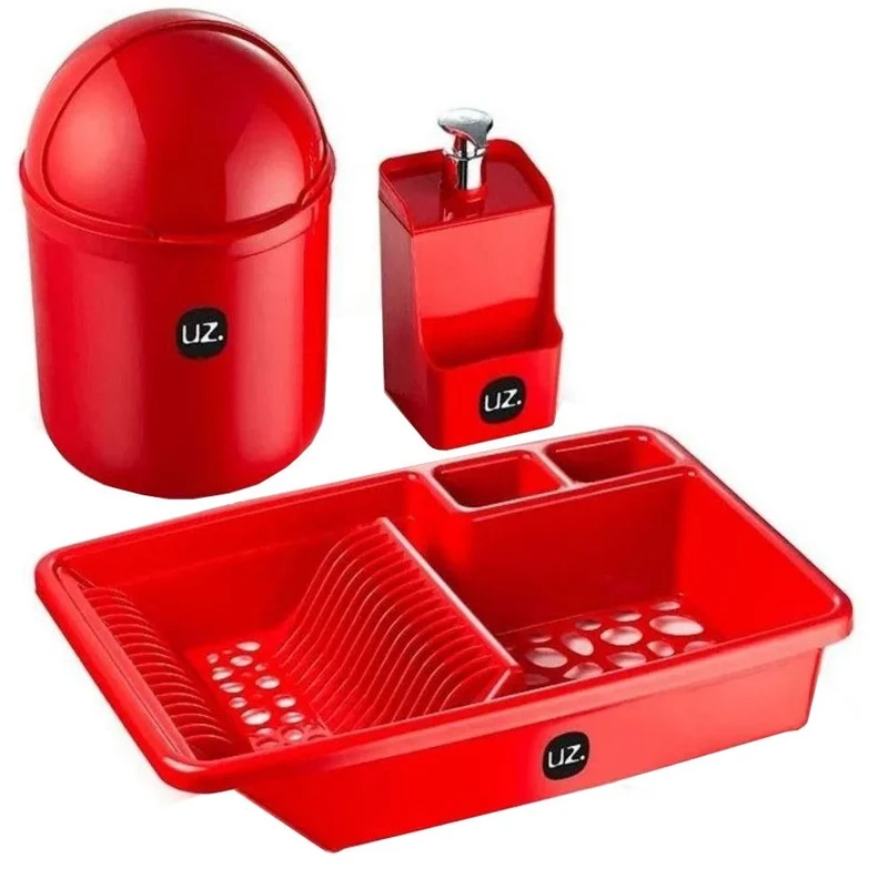 JUEGO FREGADERO MULTIUSO ROJO SOLIDO