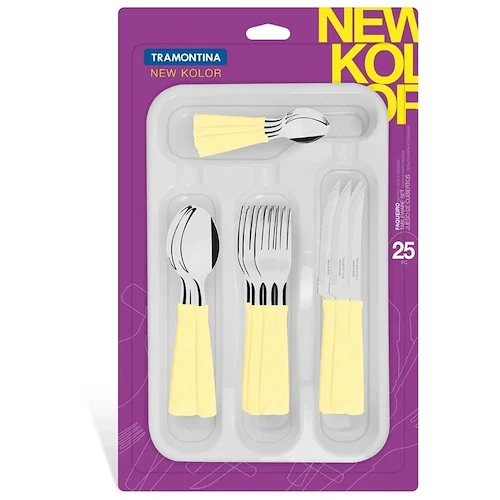 JUEGO CUBIERTOS 25 PZA NEW KOLOR CREMA