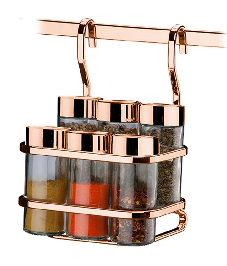 CONJUNTO PORTA CONDIMENTOS - 7 PIEZAS ROSE GOLD