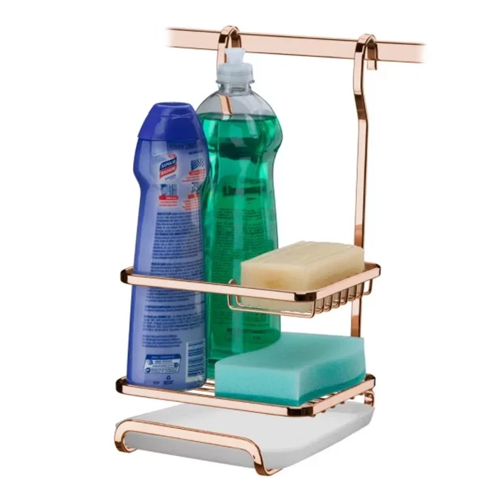 PORTA DETERGENTE, JABON Y ESPONJA - ROSE GOLD