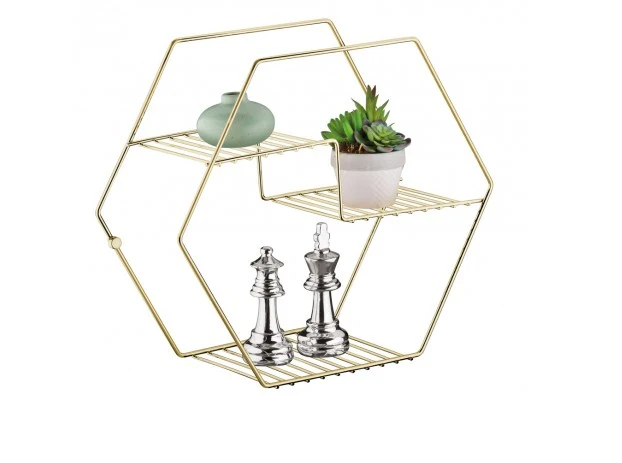 ESTANTE DE PARED DECORATIVO DORADO