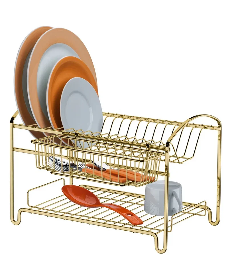 ESCURRIDOR DE PLATOS DORADO