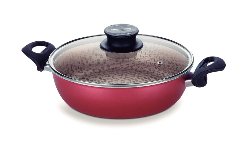 ARROCERA C/TAPA 26 CM PARIS ROJO