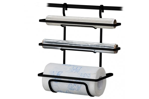 SOPORTE PARA ROLLO TRIPLE NEGRO MATE