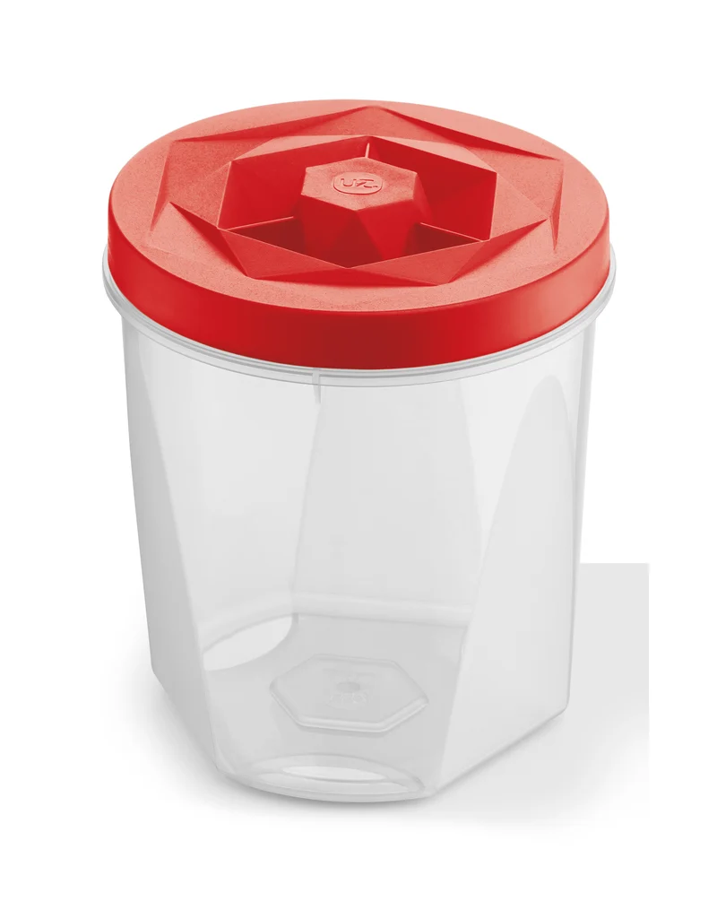 POTE C/TAPA ROSCAVISION 1,1L ROJO TRANSLUCIDO